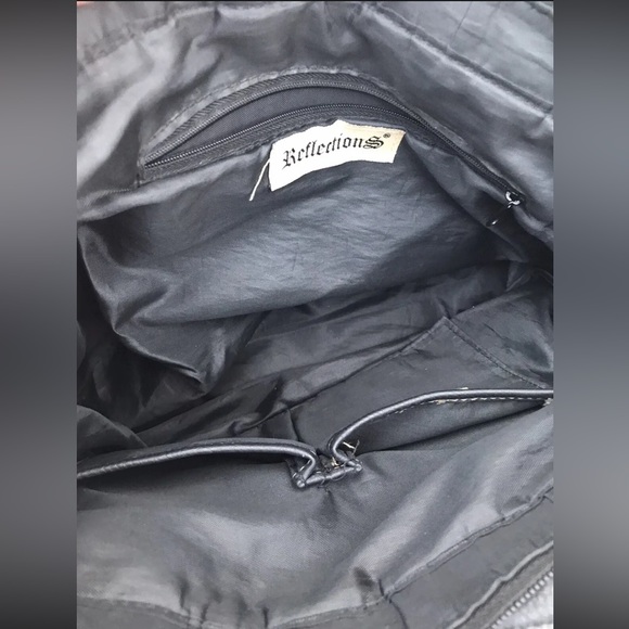 Reflections Handbag Purse Black Vinyl Multi-Pocket - Picture 3 of 7